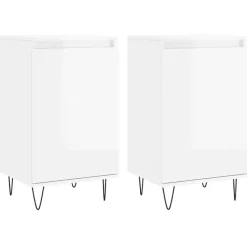 vidaXL Buffets 2 pcs blanc brillant 40x35x70 cm bois d'ingénierie 831057