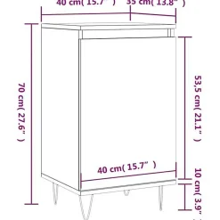 vidaXL Buffets 2 pcs blanc brillant 40x35x70 cm bois d'ingénierie 831057