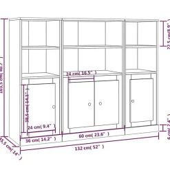 vidaXL Buffets 3 pcs chêne sonoma bois d'ingénierie 3185306