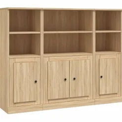 vidaXL Buffets 3 pcs chêne sonoma bois d'ingénierie 3185306