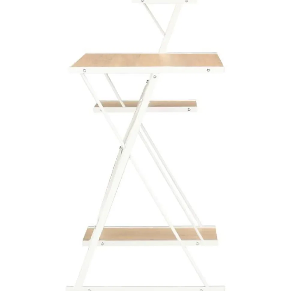 vidaXL Bureau avec étagère Blanc et chêne 116x50x93 cm 20291