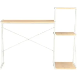 vidaXL Bureau avec étagère Blanc et chêne 116x50x93 cm 20291