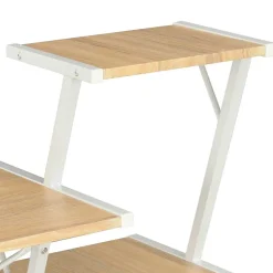 vidaXL Bureau avec étagère Blanc et chêne 116x50x93 cm 20291