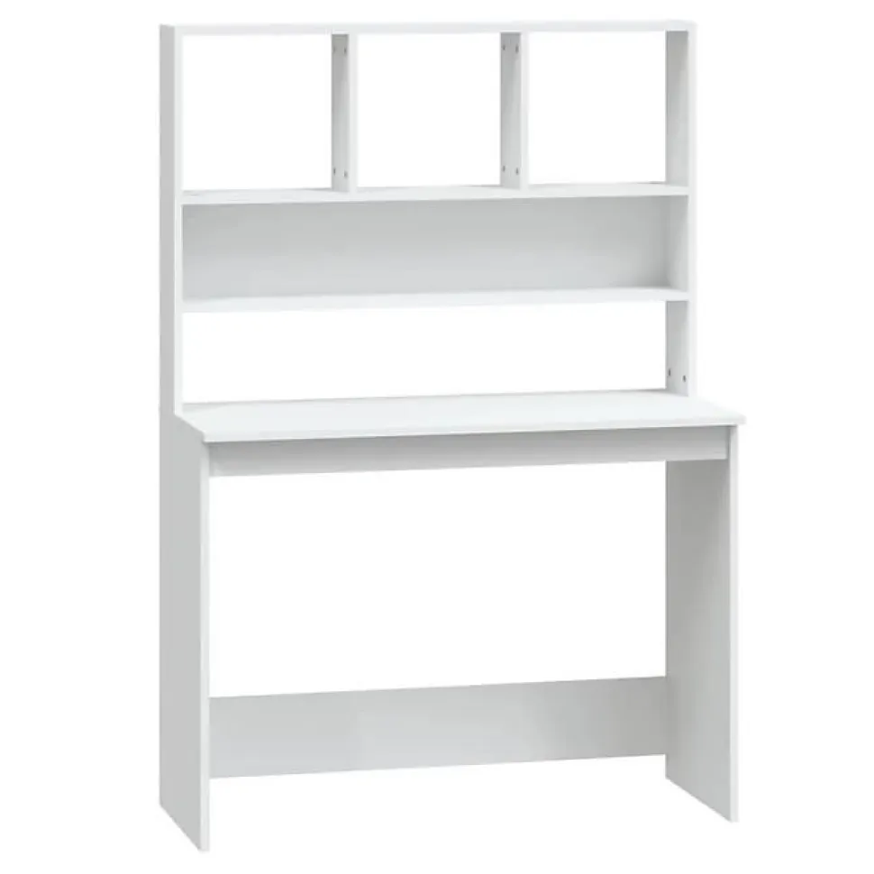 vidaXL Bureau avec étagères Blanc 102x45x148 cm Bois d'ingénierie 823000