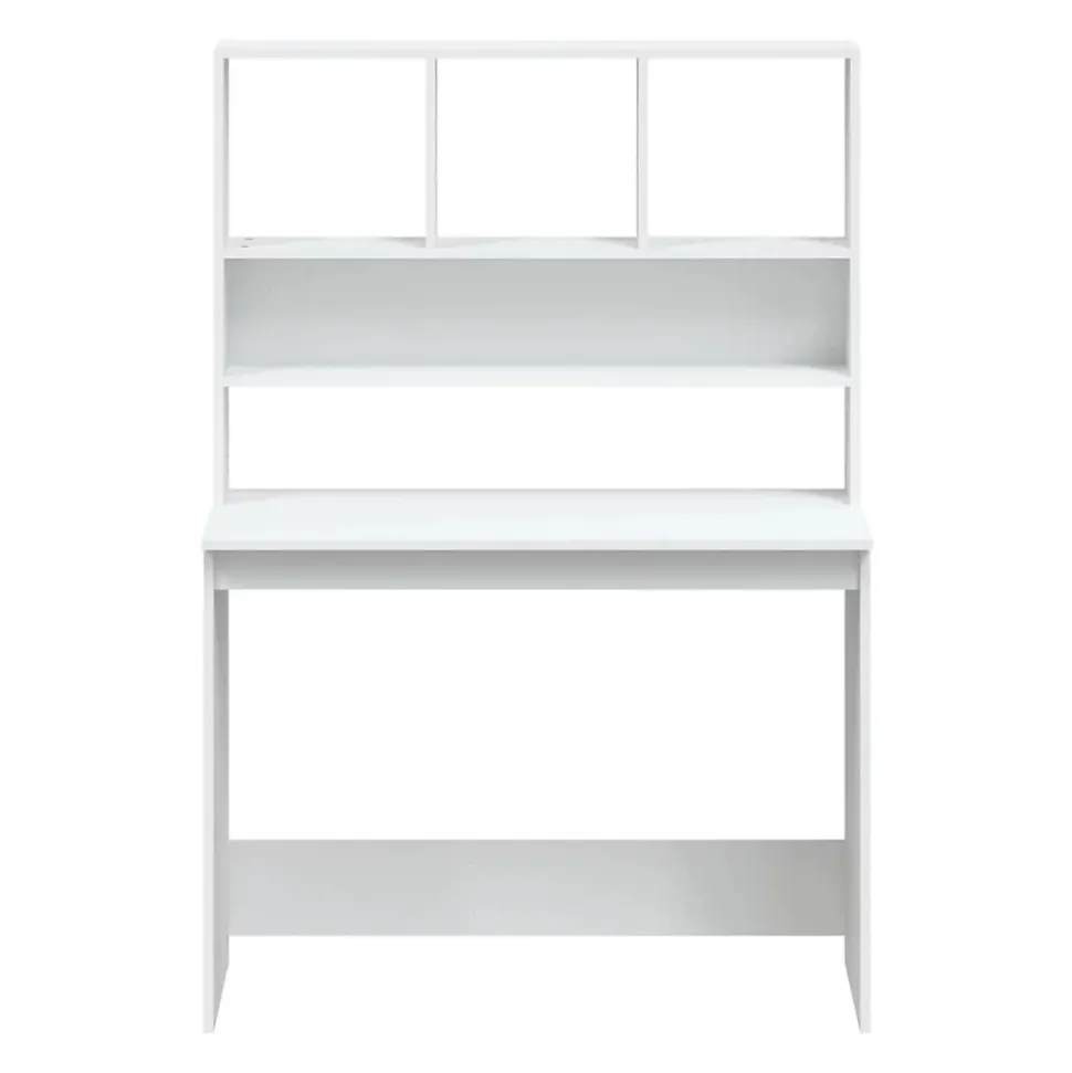 vidaXL Bureau avec étagères Blanc 102x45x148 cm Bois d'ingénierie 823000