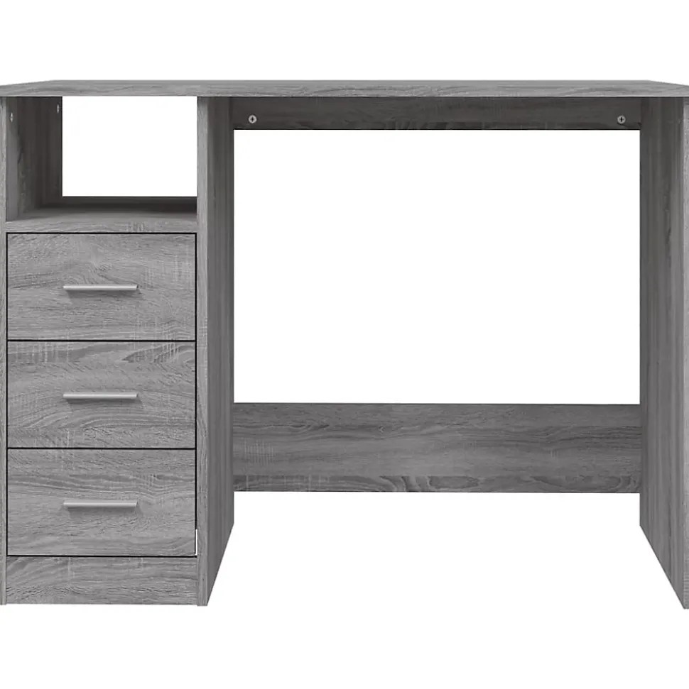 vidaXL Bureau avec tiroirs Sonoma gris 102x50x76 cm Bois d'ingénierie 823038