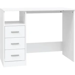 vidaXL Bureau avec tiroirs Blanc 102x50x76 cm Bois d'ingénierie 823032