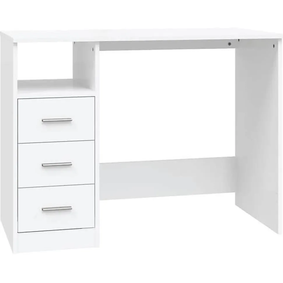 vidaXL Bureau avec tiroirs Blanc 102x50x76 cm Bois d'ingénierie 823032