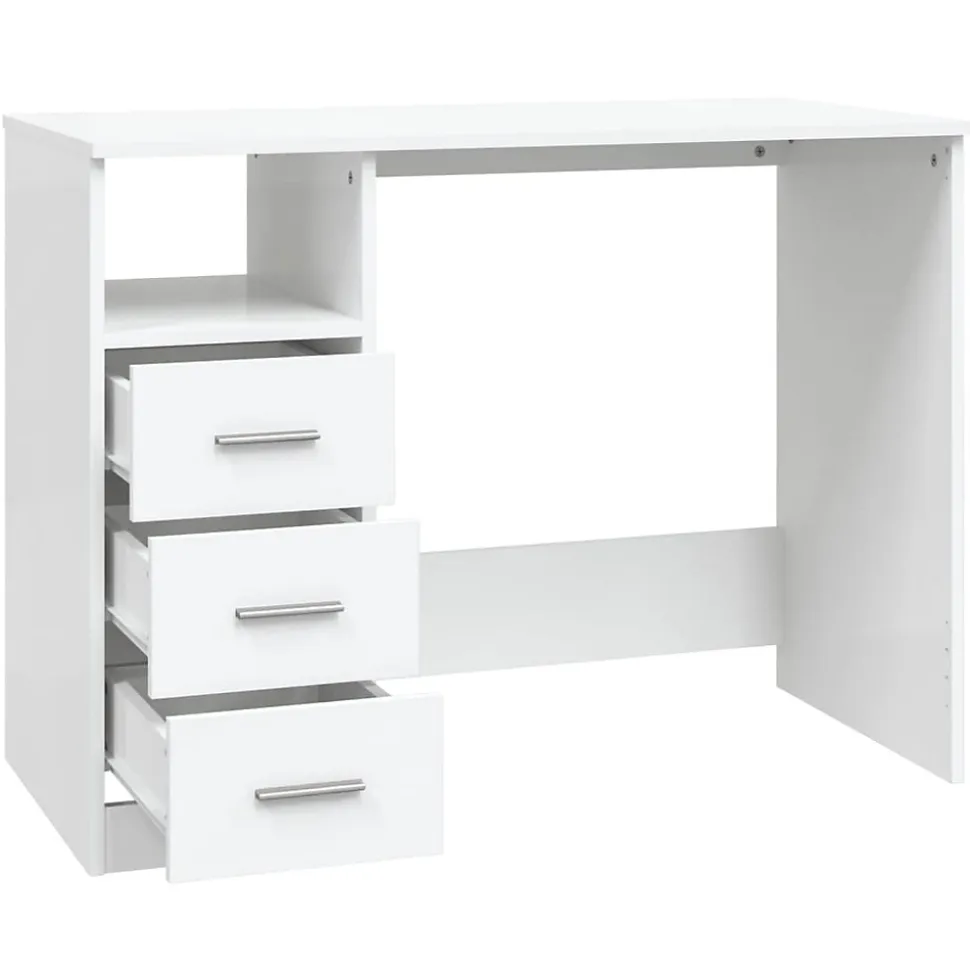 vidaXL Bureau avec tiroirs Blanc 102x50x76 cm Bois d'ingénierie 823032