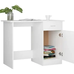 vidaXL Bureau Blanc 100 x 50 x 76 cm Aggloméré