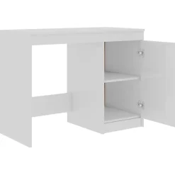 vidaXL Bureau Blanc brillant 100x50x76 cm Aggloméré
