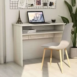 vidaXL Bureau Blanc brillant 90x50x74 cm Aggloméré