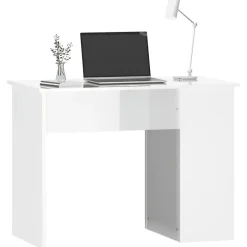 vidaXL Bureau Blanc brillant 100x55x75 cm Bois d'ingénierie 823026