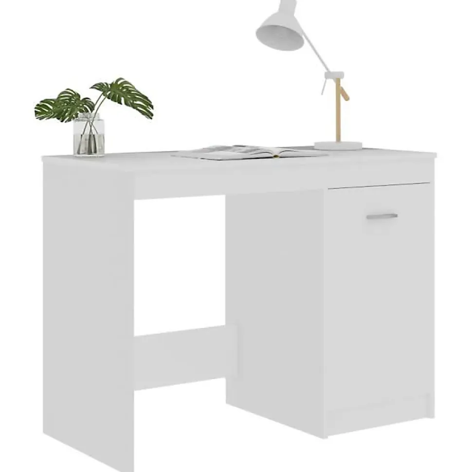 vidaXL Bureau Blanc 100x50x76 cm Aggloméré