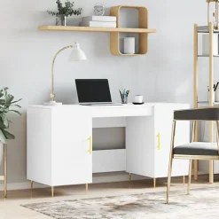 vidaXL Bureau blanc 140x50x75 cm bois d'ingénierie 829532