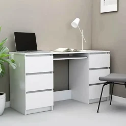 vidaXL Bureau Blanc 140x50x77 cm Aggloméré