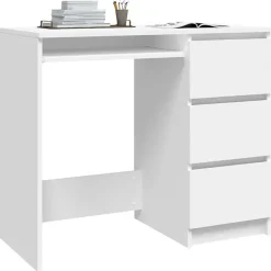 vidaXL Bureau Blanc 90x45x76 cm Aggloméré