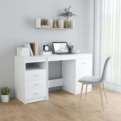 vidaXL Bureau Blanc 140x50x76 cm Aggloméré