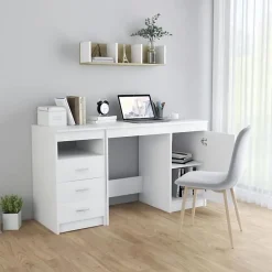 vidaXL Bureau Blanc 140x50x76 cm Aggloméré