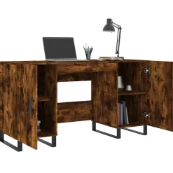 vidaXL Bureau chêne fumé 140x50x75 cm bois d'ingénierie 829577