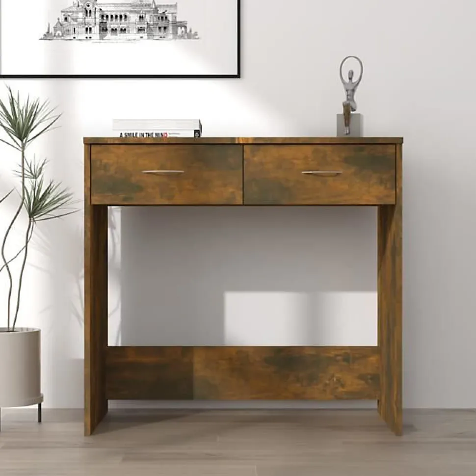 vidaXL Bureau Chêne fumé 80x40x75 cm Bois d'ingénierie 815474