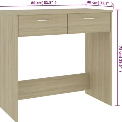 vidaXL Bureau Chêne Sonoma 80x40x75 cm Aggloméré