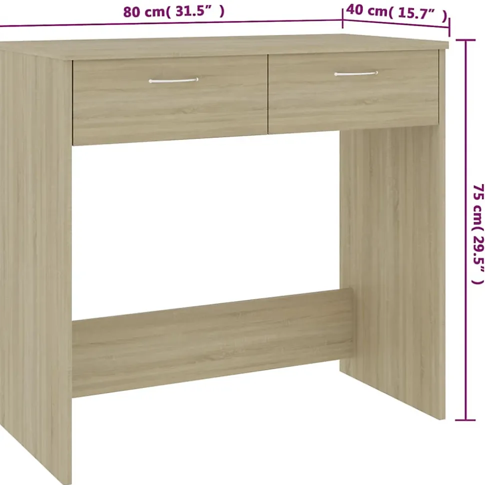 vidaXL Bureau Chêne Sonoma 80x40x75 cm Aggloméré