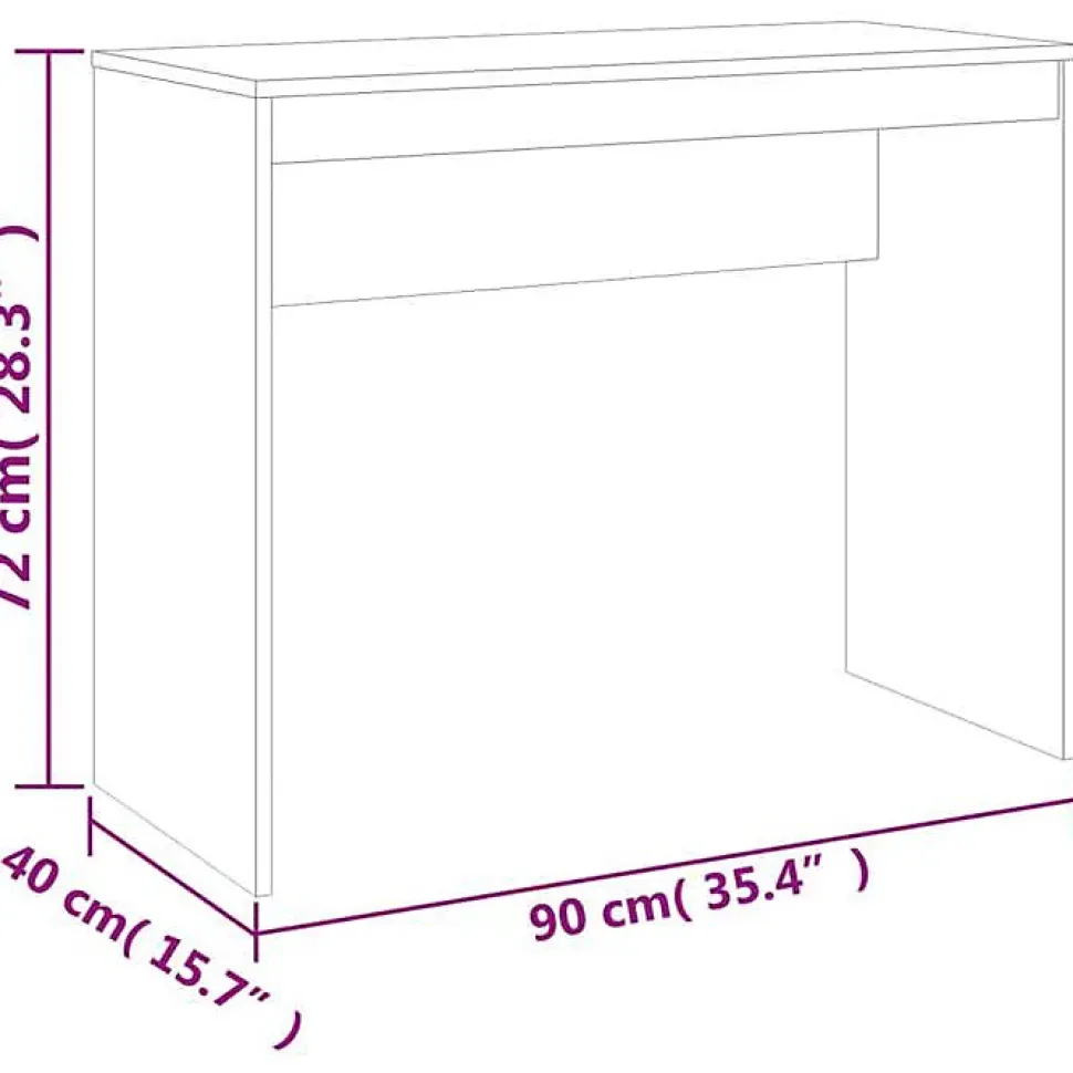 vidaXL Bureau Chêne sonoma 90x40x72 cm Bois d'ingénierie 800381