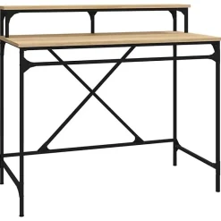 vidaXL Bureau chêne sonoma 100x50x90 cm bois d'ingénierie et fer 826700