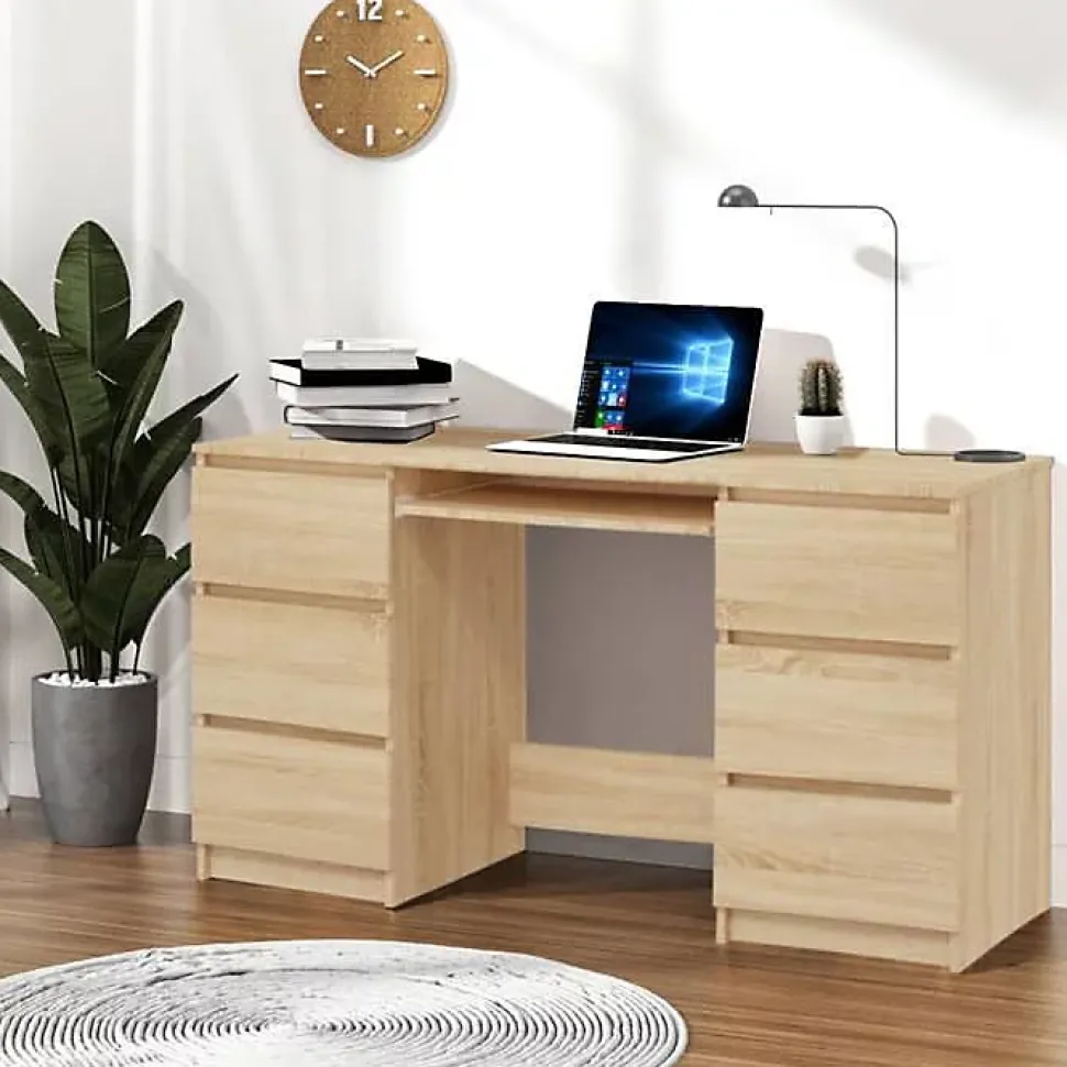 vidaXL Bureau Chêne sonoma 140x50x77 cm Aggloméré