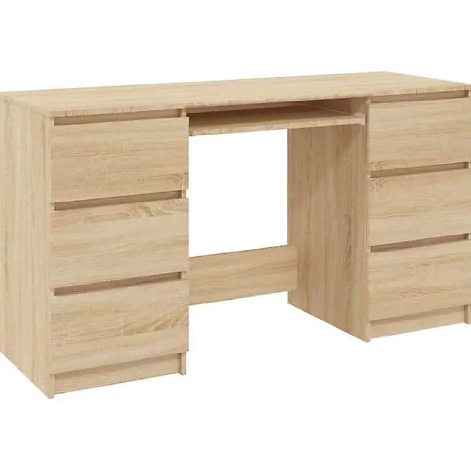 vidaXL Bureau Chêne sonoma 140x50x77 cm Aggloméré
