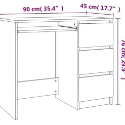 vidaXL Bureau Chêne sonoma 90x45x76 cm Aggloméré 801376