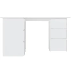 vidaXL Bureau d'angle Blanc 145x100x76 cm Aggloméré