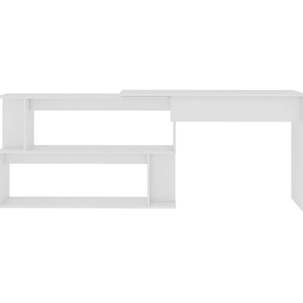 vidaXL Bureau d'angle Blanc 200x50x76 cm Aggloméré