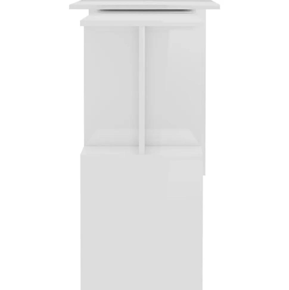vidaXL Bureau d'angle Blanc brillant 200x50x76 cm Aggloméré