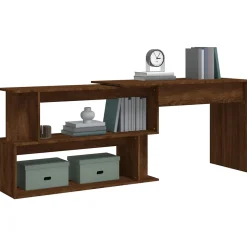 vidaXL Bureau d'angle Chêne marron 200x50x76 cm Bois d'ingénierie 815425