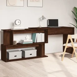 vidaXL Bureau d'angle Chêne marron 200x50x76 cm Bois d'ingénierie 815425