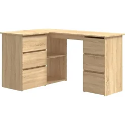 vidaXL Bureau d'angle Chêne sonoma 145x100x76 cm Aggloméré