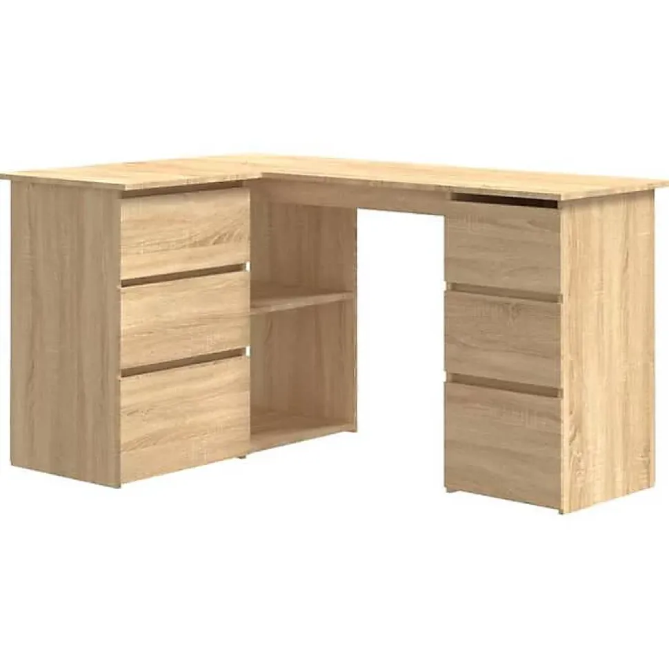 vidaXL Bureau d'angle Chêne sonoma 145x100x76 cm Aggloméré