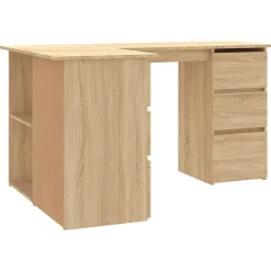 vidaXL Bureau d'angle Chêne sonoma 145x100x76 cm Aggloméré