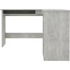 vidaXL Bureau d'angle en forme de L Gris Béton Bois d'ingénierie 800751