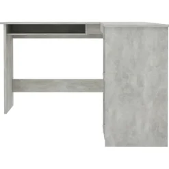 vidaXL Bureau d'angle en forme de L Gris Béton Bois d'ingénierie 800751