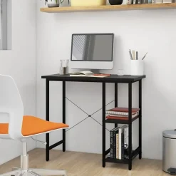 vidaXL Bureau d'ordinateur Noir 80x40x72 cm MDF et métal