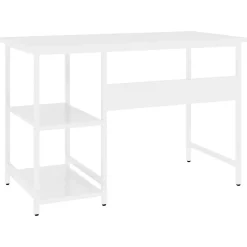 vidaXL Bureau d'ordinateur Blanc 105x55x72 cm MDF et métal