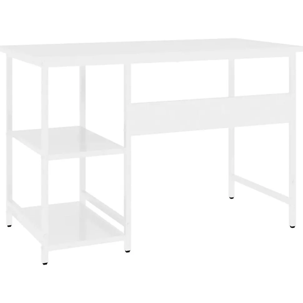 vidaXL Bureau d'ordinateur Blanc 105x55x72 cm MDF et métal