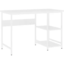vidaXL Bureau d'ordinateur Blanc 105x55x72 cm MDF et métal