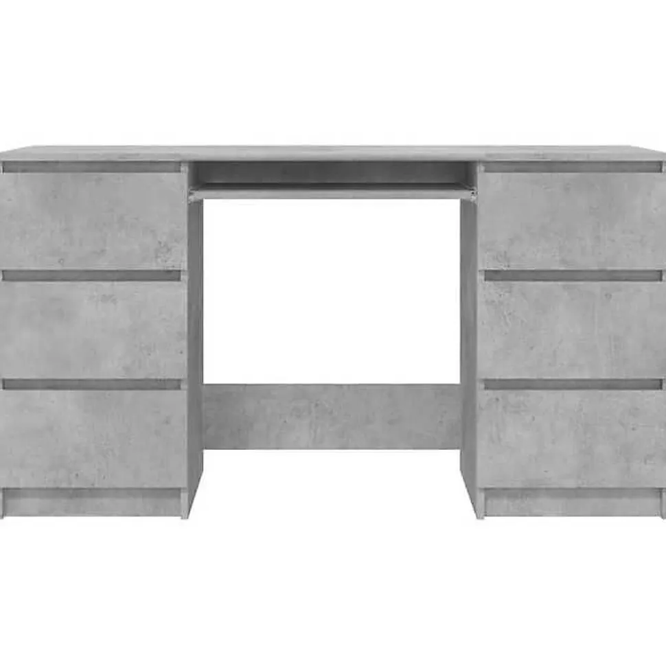 vidaXL Bureau Gris béton 140x50x77 cm Aggloméré