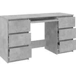 vidaXL Bureau Gris béton 140x50x77 cm Aggloméré