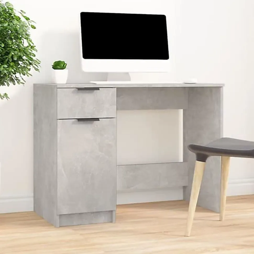 vidaXL Bureau Gris béton 100x50x75 cm Bois d'ingénierie 811497