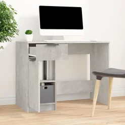 vidaXL Bureau Gris béton 100x50x75 cm Bois d'ingénierie 811497
